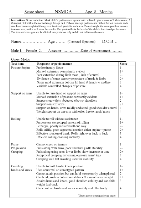 page 1 score sheet example